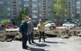 В Линево начали строить спортплощадку